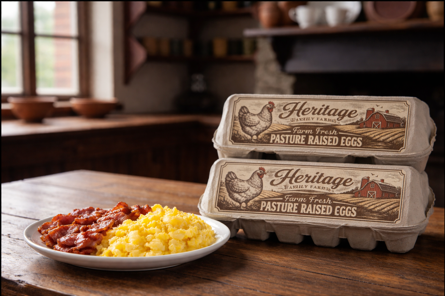 Pasture-Raised Farm Fresh Chicken Eggs - 1 Dozen - Heritage Family Farms