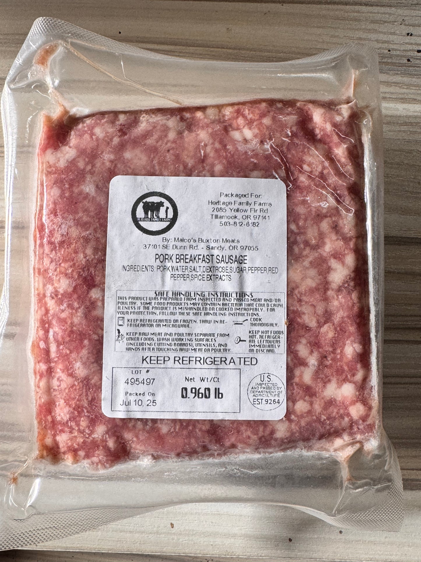 Milk-Fed Ground Pork Breakfast Sausage - Heritage Family Farms