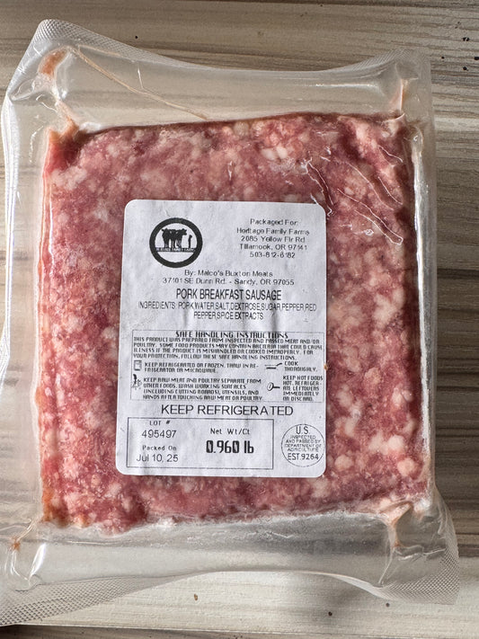 Milk-Fed Ground Pork Breakfast Sausage - Heritage Family Farms